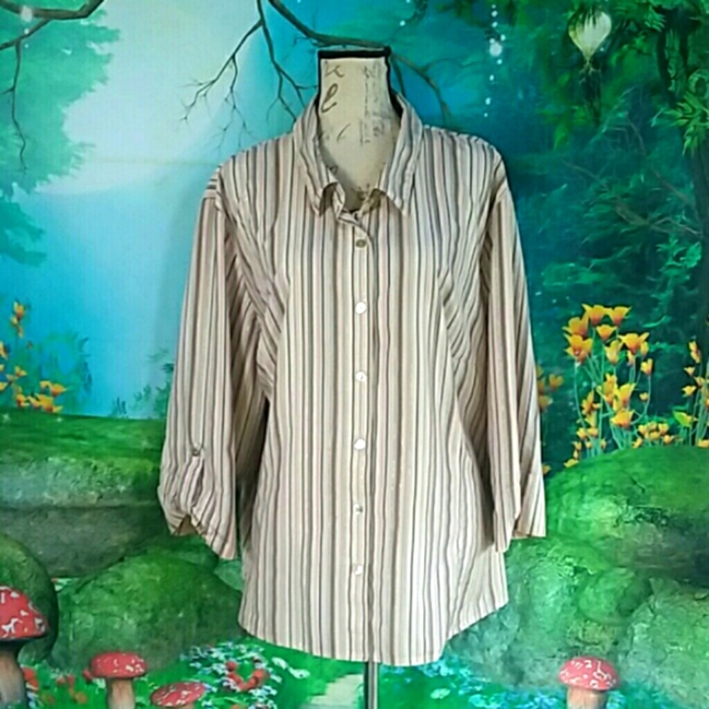 Liz Claiborne First Issue  Beutiful Striped Shirt Size 3x